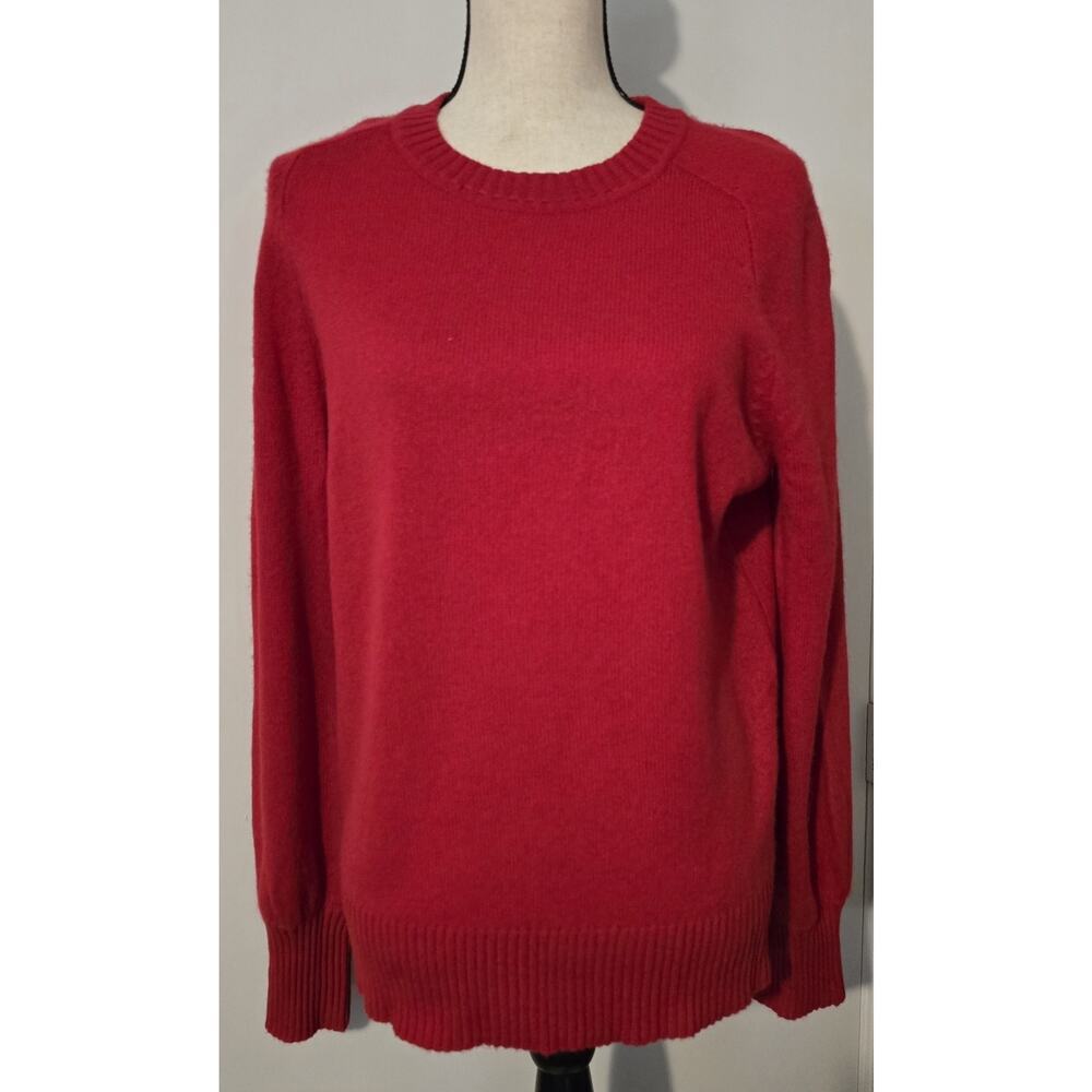 The Limited Cashmere Sweater Womens Large Red Balloon Sleeve Pullover Soft